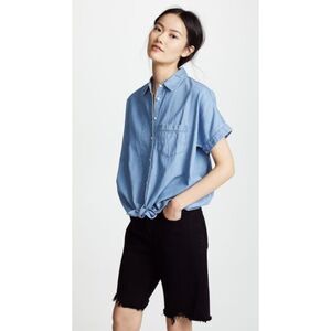 Madewell Chambray Hilltop Shirt XS Denim Button Down Soft 100% Cotton